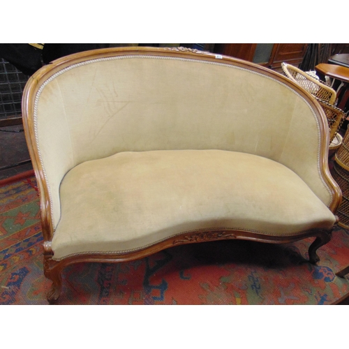 311 - Continental settee of shaped form and on frontal cabriole supports. 54