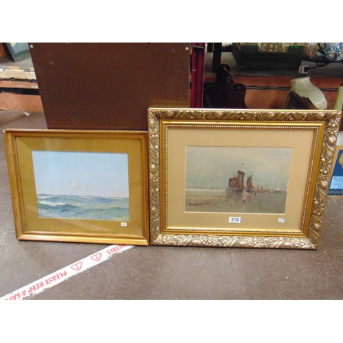 318 - Colin MacDonald, framed and glazed water colour, estuary scene, signed lower right, 9 x 13, and one ... 