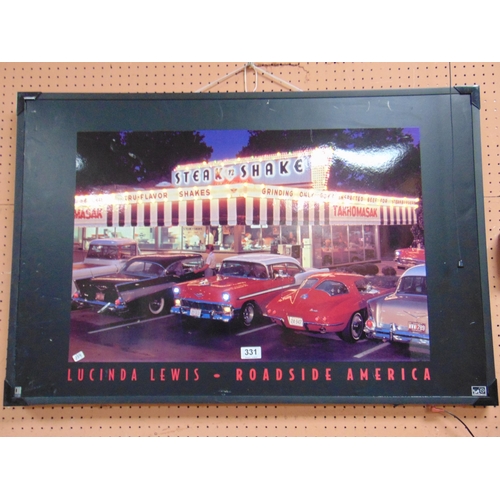 331 - Lucinda Lewis - 'Roadside America', illuminated wall art. 24 x 36