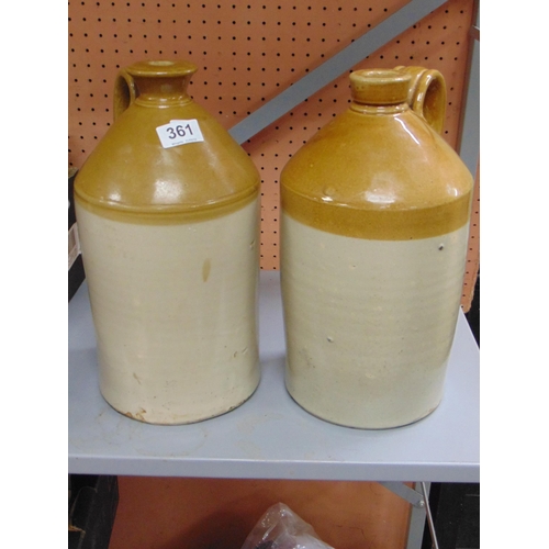 361 - Two stoneware flagons.