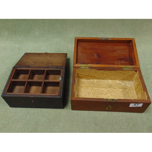 47 - Antique mahogany trinket box and one other. (2)