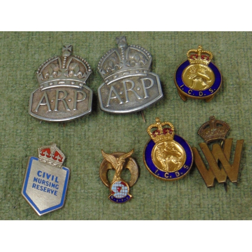 75 - Second World War volunteer metal badges, ARP, WRVS, Nursing, NAFI, ICOS.