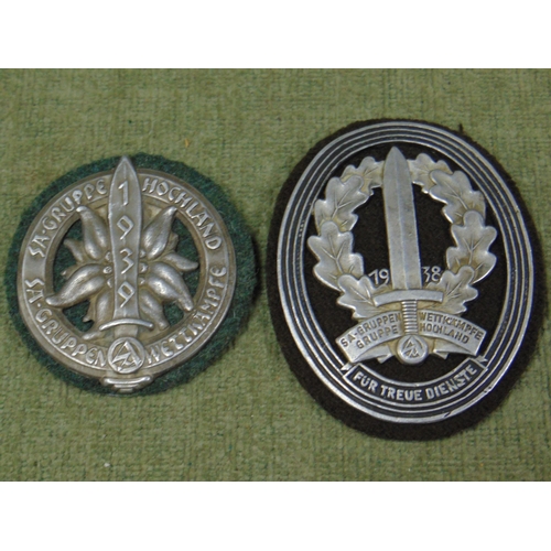 88 - Two Nazi Hochland Gruppe badges, 1938 & 1939.