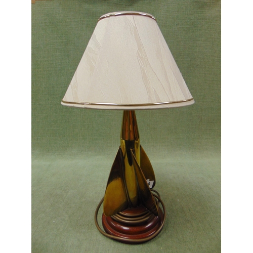 99 - Novelty table lamp and shade, in the form of a brass ship's log.