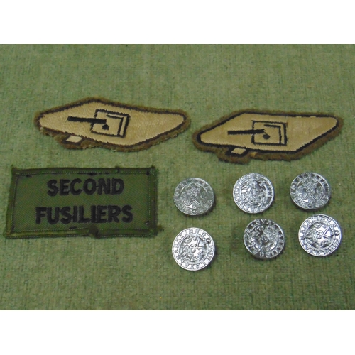 438 - Second Fusiliers badge, two others, etc.