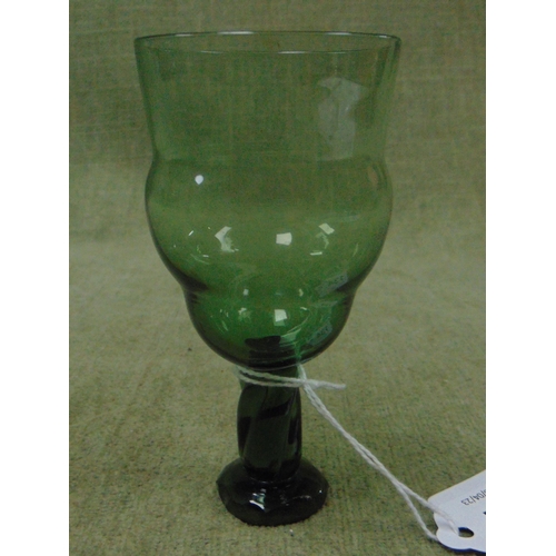 134 - Antique green glass of ribbed form. 4