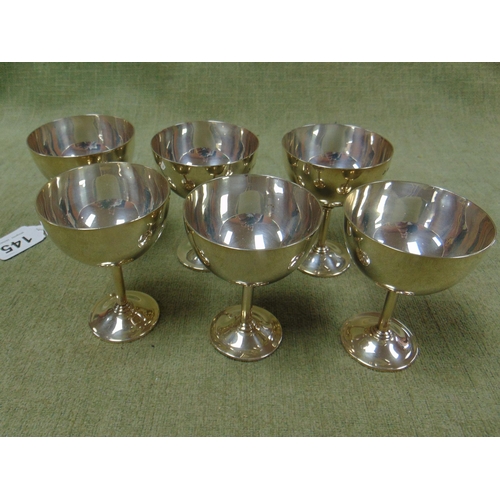 145 - Set of six Silver goblets, maker Adie Brothers, Birmingham 1961, 18.7 ozt.