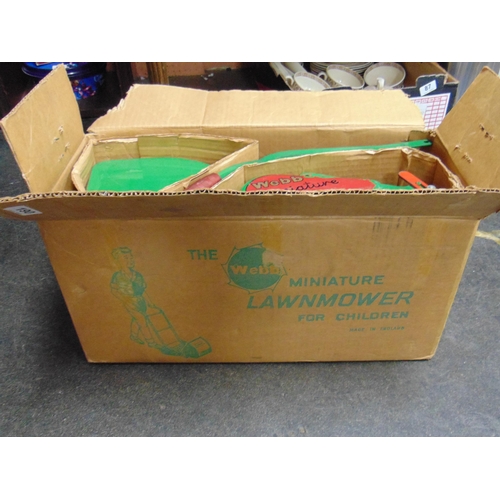 190 - Vintage 1950's Webb child's lawnmower, in original box and with instructions.