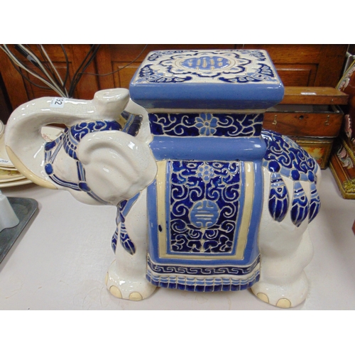 192 - Pottery elephant form garden seat, 17