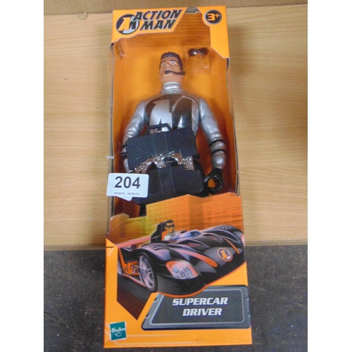 204 - Boxed Action Man super car driver.