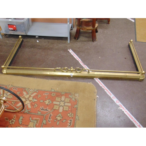 217 - Large brass adjustable fire curb, 69