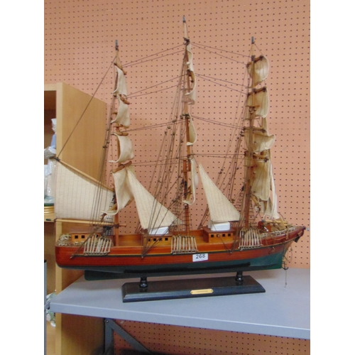 268 - Scratch built model sailing vessel, Constitution, 27 x 27