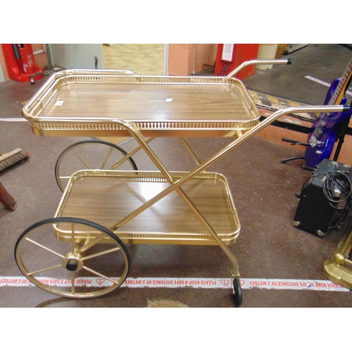 280 - French 1950's two tier drinks trolley, 30 x 35 x 19