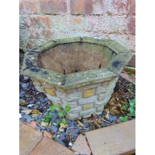 303 - Modern octagonal stoneware planter, 10