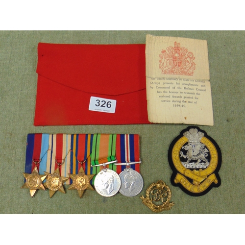 Group Of Five Second World War Medals With Certificate, Wp Davies 2nd 