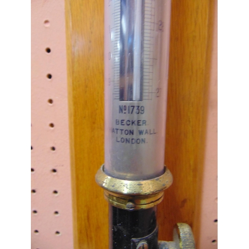 65 - 19th century ship's stick barometer, maker Becker of London.