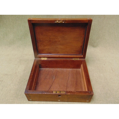 67 - Victorian rosewood mother of pearl inlaid trinket box, 4 x 12 x 9