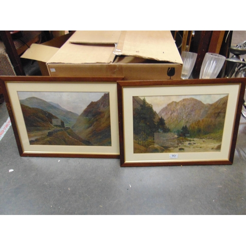 93 - After de Breanski Jnr, pair of framed and glazed colour prints.