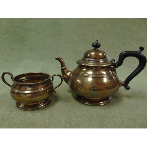 1 - Silver two piece tea service, maker Adie Bros Birmingham 1926, 25 ozt inc.