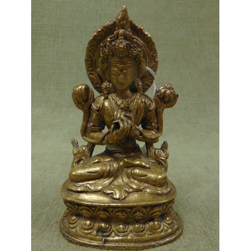 11 - Gilt metal deity figure. 6