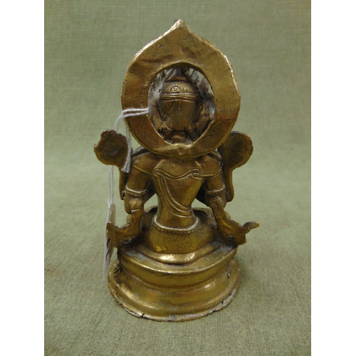 11 - Gilt metal deity figure. 6