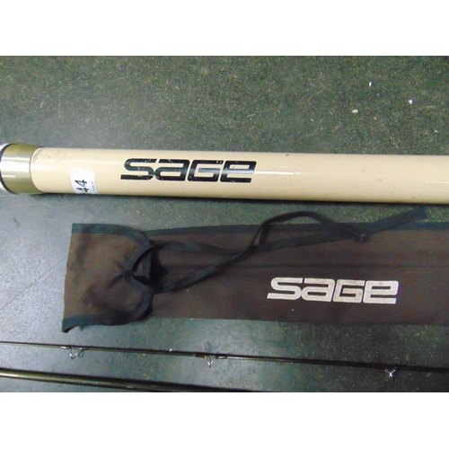 144 - Cased Sage graphite III 9'6 two piece fly fishing rod.