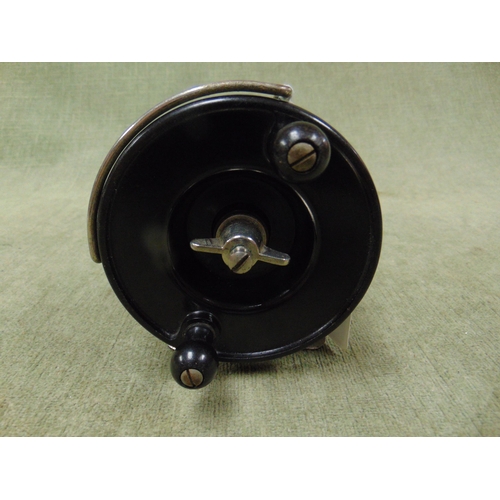 175 - Allcock Aerialite bakelite cased fishing reel.