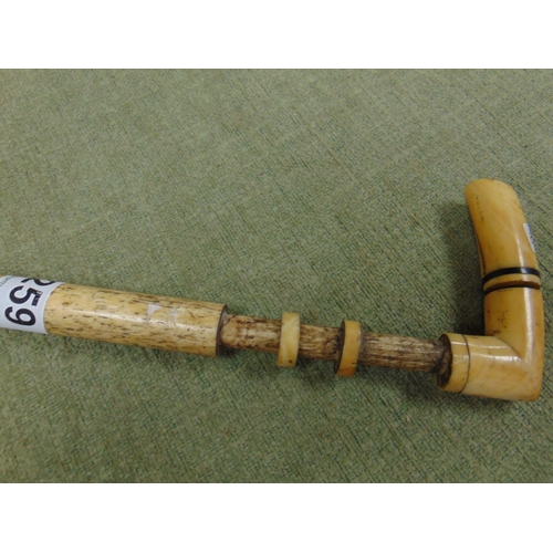 259 - Bone walking stick.