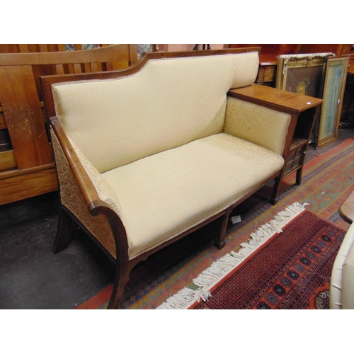 335 - Unusual walnut framed settee , having incorporated cabinet. 67