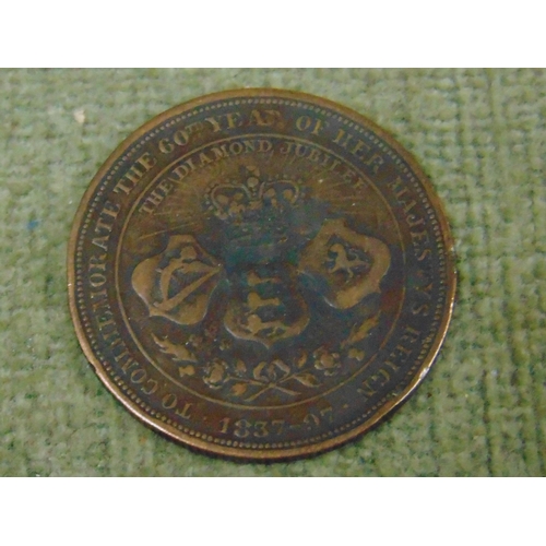 347 - Bronze Commemorative 1897 Diamond Jubilee Medallion for Queen Victoria showing four generations of t... 