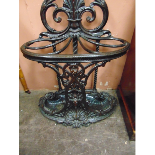 384 - Good Coalbrookdale antique cast iron hall stand, of naturalistic form, Registration mark C-B-Dale Co... 