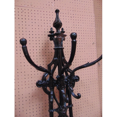 384 - Good Coalbrookdale antique cast iron hall stand, of naturalistic form, Registration mark C-B-Dale Co... 