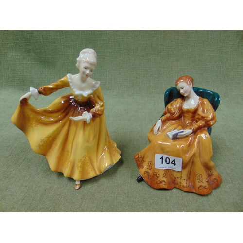 104 - Two Royal Doulton figurines , Kirsty and Romance.