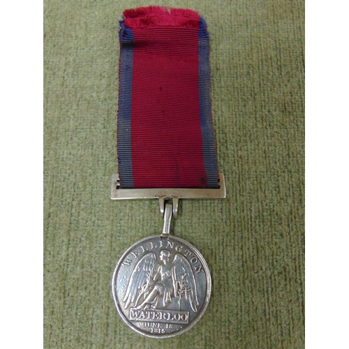 5 - Wellington Waterloo medal June 18th 1815 with ribbon, Awarded to David Jones 23rd Regiment Foot. R.W... 