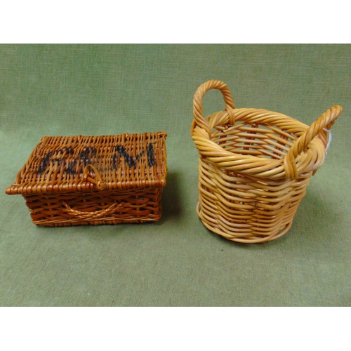 51 - Fortnum & Mason miniature basket, and one other.