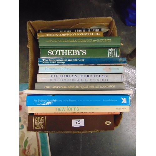 75 - Box of antique reference books.