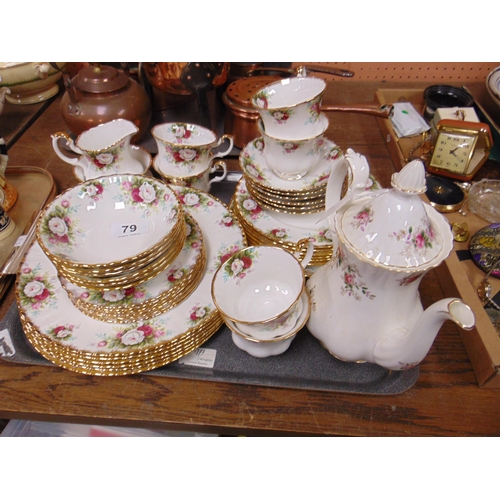 79 - Approx 40 piece Royal Albert 'Centenary' pattern coffee service, and a Lavender Rose pattern coffee ... 