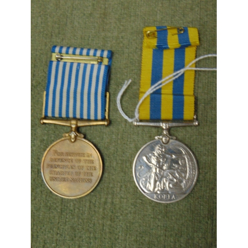 8 - Elizabeth II Korea medal and ribbon, 22484787 PTE.K.DAVIES.WELCH. , together with United Nations Kor... 