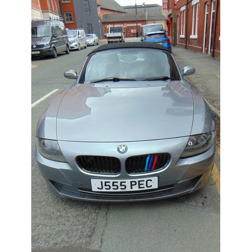 200 - BMW 2006 Z4 two door convertible, silver, MOT until 7th September 2023, 77,160 miles,  Reg No. J555 ... 