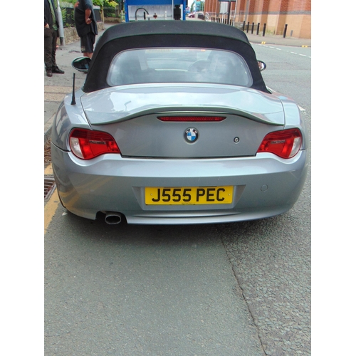 200 - BMW 2006 Z4 two door convertible, silver, MOT until 7th September 2023, 77,160 miles,  Reg No. J555 ... 