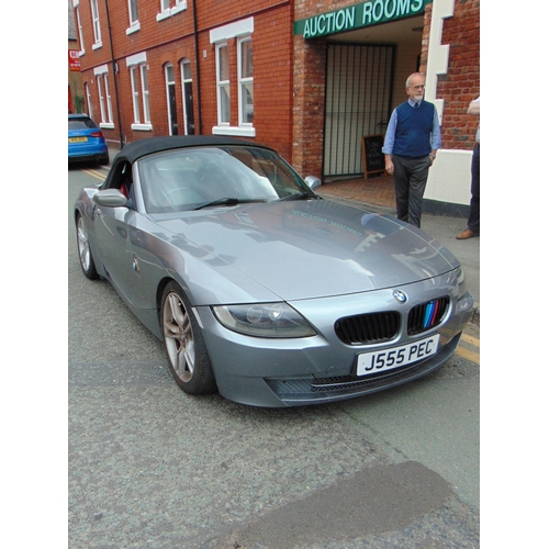 200 - BMW 2006 Z4 two door convertible, silver, MOT until 7th September 2023, 77,160 miles,  Reg No. J555 ... 