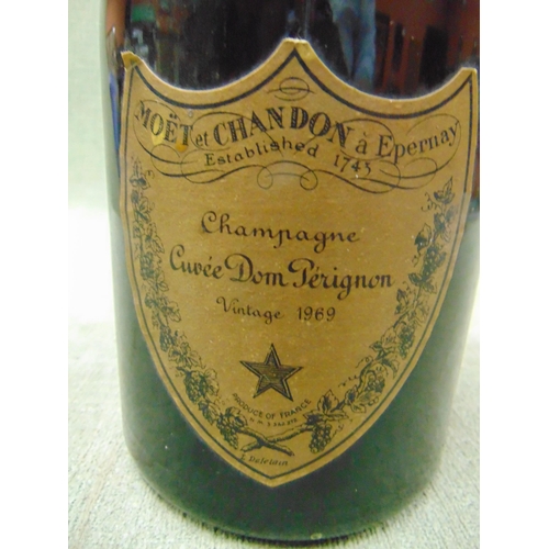 3 - One bottle, Moet Chandon Dom Perignon champagne 1969.