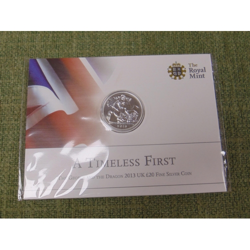 107 - 2013 Royal Mint UK fine silver £20 coin.