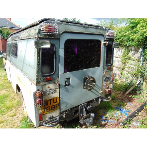 202 - 3 Series 109 LWB Land Rover, Heavy Oil, with Safari roof. NTU 768P.