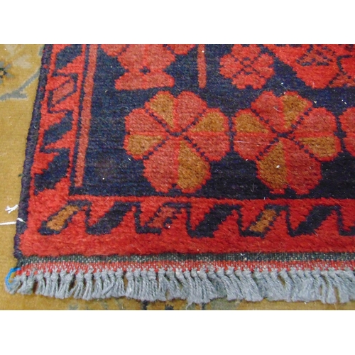 262 - Persian red ground runner. 108 x 31.5