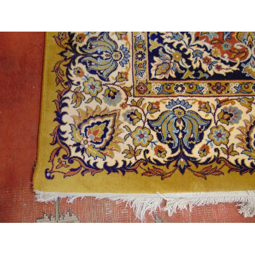 313 - Israeli yellow and blue ground floral rug, 135 x 99