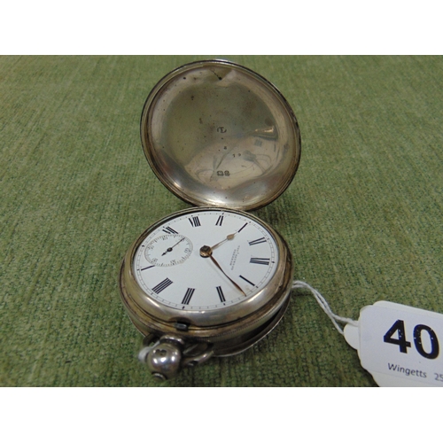 405 - Thomas Heywood, Wrexham Silver cased pocket watch, London 1873.