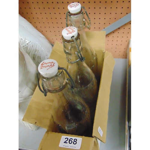 268 - Three retro Corona bottles.