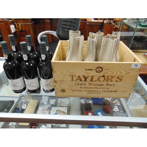 16 - Case of Taylor's 1983 Vintage Port .