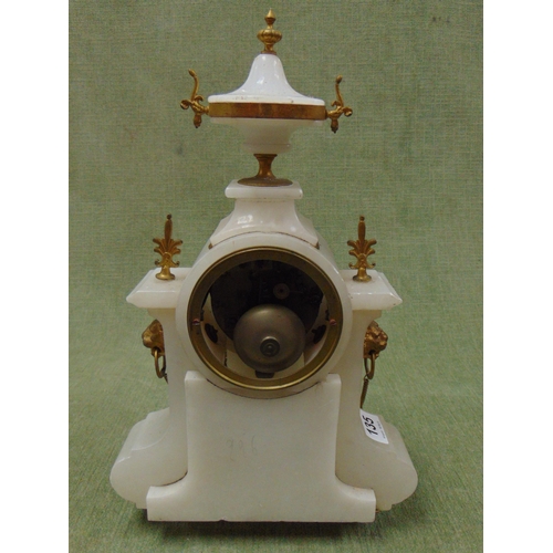 135 - James Usher & Sons Lincoln, alabaster gilt mounted mantle clock. 16